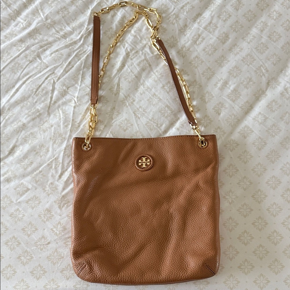 Tory Burch Tan Leather Chain Shoulder Bag